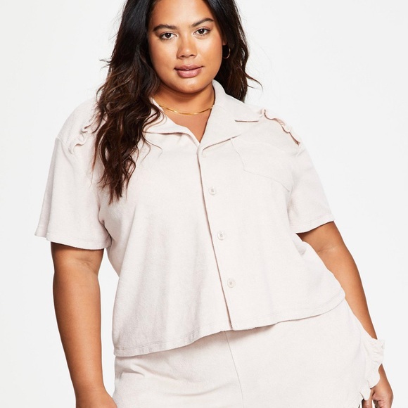 North Sugar Cane Terry Ruffle Top